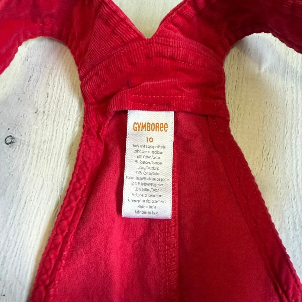 Gymboree Girls red Apple Corduroy‎ Skirtall dress jumper Teacher's Favorite 10